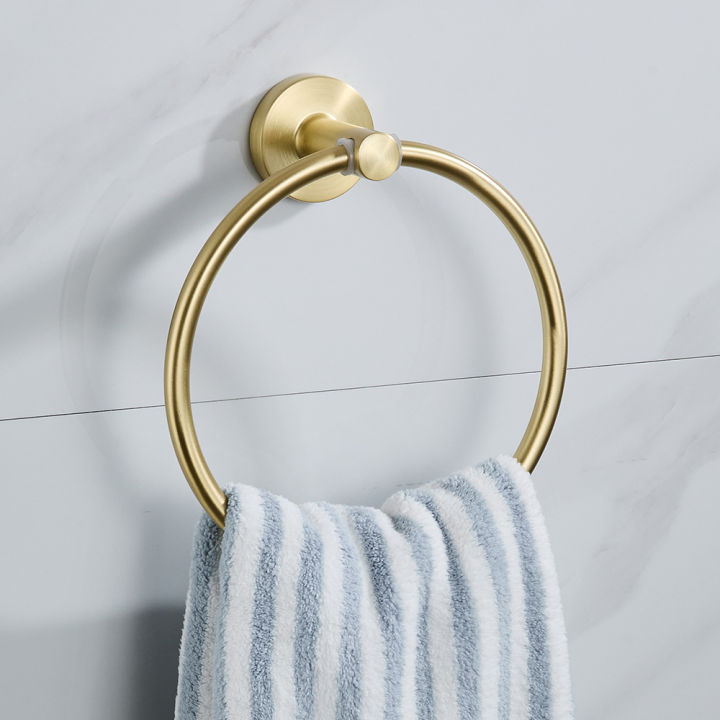 Bathroom Towel Ring Hook Hardware Accessories Storage Holder 304 Stainless Steel Hand Towel Holder Modern Round Towel Hanger