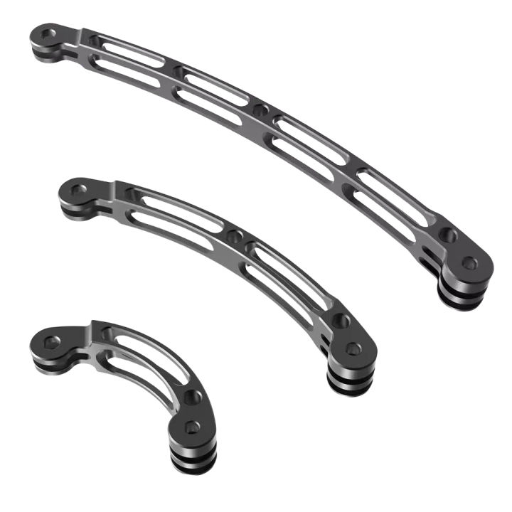 Aluminum Alloy Helmet Arm Extension Curved Pole Selfie Stick Tripod Adapter for Hero 13 12 Insta360 YI Action 3 Camera