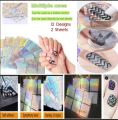 Nail Art Sticker Stencil Stickers 12 Design 2 Sheets vinyls Decal Reusable DIY Hollow for Nail Art. 
