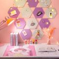 1PCS Felt Board Tile Hexagonal Notice Cork Self Adhesive Pin Board Notice Message Room Wall Decor Sticky Notes Photo Display. 