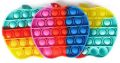 Apple shape Push Pop Bubble Fidget Spinner Pop It Silicone Toy - 5 inches - Rainbow. 