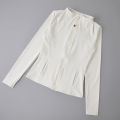 Yoga sport wear spandex full Zip Long Sleeve yoga jacket with Thumb Hole without hood Women Coat.