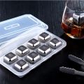 4/6/8Pcs Stainless Steel Ice Cube Set Reusable Whiskey Stone Ice Cubes for Whiskey Wine Cooling Cubes Ice Cubes Party Bar Tools.