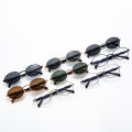 Cycling Female Small Oval Metal Sunglasses Casual Fashion Brand Eyewear Luxury Design Sun Glasses Punk Unisex Stylish Shades.