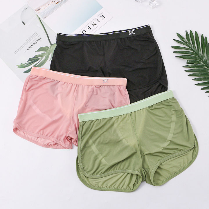 New Ice Silk Mesh Summer Homewear Men's Sports Fitness Boxers Shorts