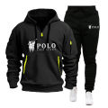 Autumn and Winter 2025 new Men's casual set, a fashionable outdoor hiking windproof and warm men's hoodie and pants 2-piece set. 