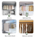 Adjustable Stainless Steel Shower Curtain Rod Clothes Drying Rack No-Drill Telescopic Pole for Laundry Room Bathroom. 