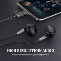 USB-C Wired Headphone HiFi Earphone with Mic Bass Stereo Type-C Headset Smartphone Music Earbuds for Samsung Xiaomi HUAWEI Redmi. 