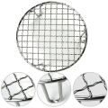1pc Stainless Steel Round Grid Net Barbecue Net Baking Tray BBQ Grid With Leg With Foot Outdoor Camping Barbecue Stand Net. 