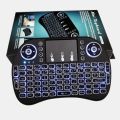 RGB Mini Wireless Keyboard with Touchpad Mouse - Bluetooth & 2.4GHz Small Wireless Keyboard for Smart TV, PC, Android TV Box - Black. 