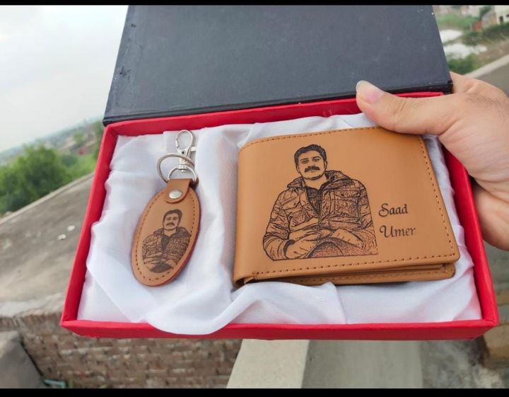 Custom Picture and Names Wallet with Keychain