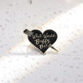 Vintage Punk Alloy Heart Enamel Pins What Would Buffy Do? Classic Black Letter Brooch Clothing Lapel Badge Funny Jewelry Gifts. 