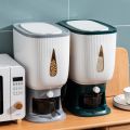 10Kg Rice Dispenser Storage Container Sealed Grain Cereal Dispenser Storage Box with Lid Measuring Cylinder. 