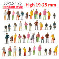 50Pcs 1:75 Model Miniature Figures Model Scale 19-25mm Painted Scenes Moing People Assorted Poses Random Scale Passenger. 