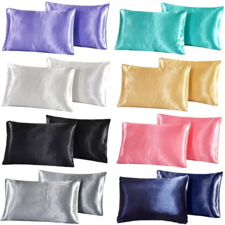 2-piece%20Pure%20Emulation%20Silk%20Satin%20Pillowcase%20ice-cold%20Comfortable%20Pillow%20Cover%20Pillowcase%20For%20Bed%20Throw%20Double%20Pillow%20Covers%20-%20Image%203
