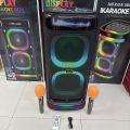 BRODU BTS - 2120 NEW DUAL 8' IKARAOKE PARTY SPEAKERS WITH DUAL WIRELESS MIC AND REMOTE. 