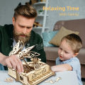 3D Wooden Puzzle Music Box Piano Model Kit DIY Assembly Musical Instrument Building Kits Home Decor Crafts  for Adults Teens. 
