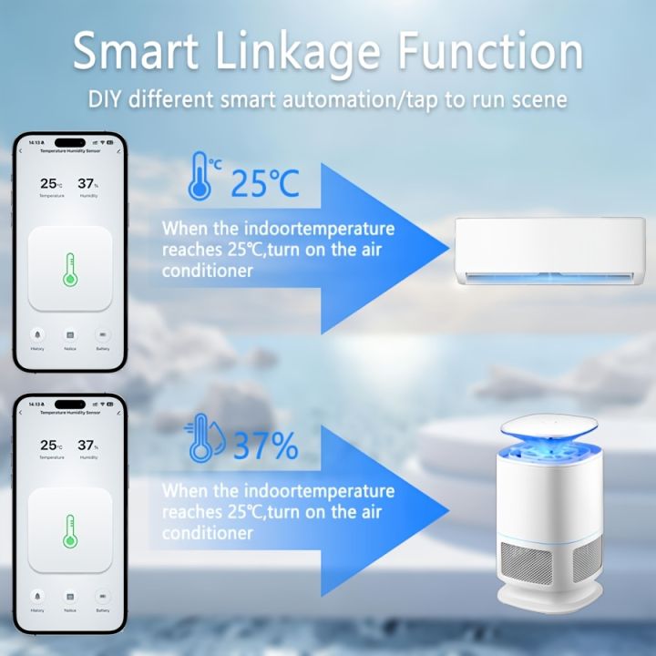 Zigbee 3.0 Temperature Humidity Sensor Thermometer Hygrometer APP ...
