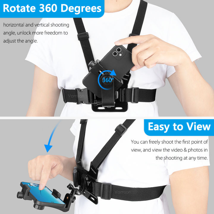 Vamson%20Smartphone%20Chest%20Strap%20Stand%20360%C2%B0%20Rotatable%20Cell%20Phone%20Holder%20Mount%20Adapter%20for%20iphone%20for%20Samsung%20Moblie%20Phones%20Stander%20-%20Image%203