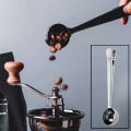 Two-in-one stainless steel coffee bean measuring spoon multi-functional food sealing clip food bag sealing clip baking gadget. 