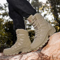 New Men's Boots Fashion Outdoor Men Hiking Boots High Top Breathable Men Desert  Ankle Boots Non-slip Motorcycle Boots. 