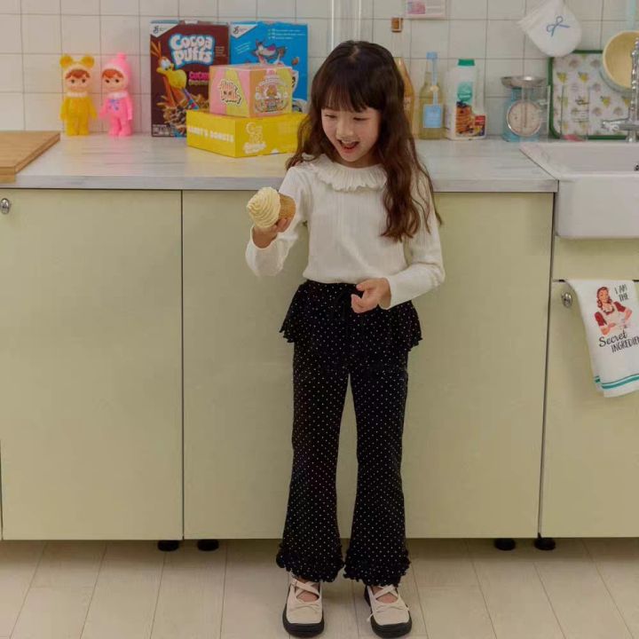 K2735%20Korean%20Style%20Spring%20Autumn%20Girls%20Long%20Pants%20Children%20Gored%20Baby%20Girls%20Micro%20Flared%20Skirt%20Cute%20Wood%20Ear%20Design%20-%20Image%203