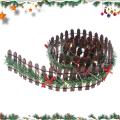 Christmas Village Accessories Fairy Garden Fence 35 Inch Small Picket Fence Wooden Decorative for Christmas Dollhouse. 