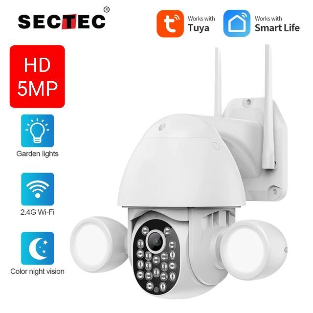 sectec 5mp wifi ptz smart cctv camera