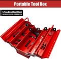 PORTABLE 5 TRAYS METAL TOOL BOX 21". 