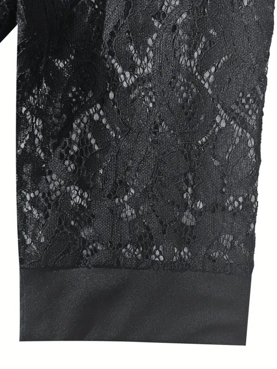 Plus%20Size%20Lace%20Jacket%20for%20Women%20Black%20Floral%20Pattern%20Casual%20Style%20Medium%20Stretch%20Fabric%20All%20Seasons%20Floral%20Pattern%20Cardigan%20-%20Image%206