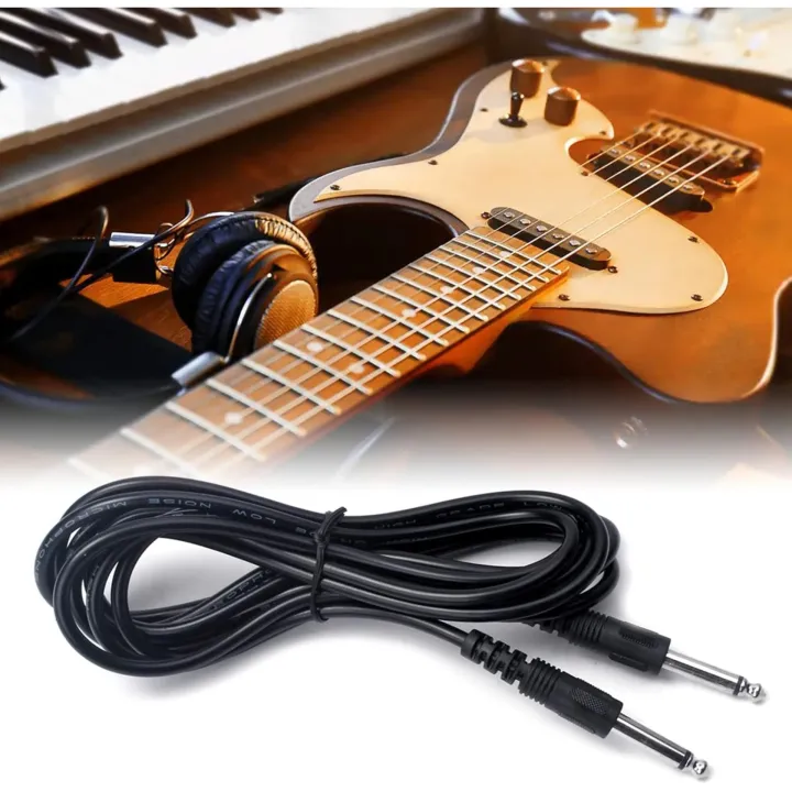 Guitar%20Cable%20For%20Bass%20And%20Electric%20Guitar%20-%20Straight%20To%20Straight%20Angle%201/4%20Inch%20Instrument%20Cable%20-%20Black%20%7C%203%20Meter%20-%20Image%202