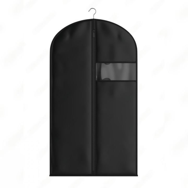 Black Dress Cover with Transparent Window,Pant Coat Cover,Suit Cover With Zip,Garments Clothes Cover Protector,Clothes Organizer,Garment Cover Bag