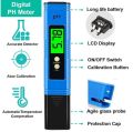 Digital pH Meter 0.00-14.00 High Precision Water Quality Tester – Household Drinking Water, Pools & Aquarium pH Pen (with free battery). 