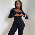 Dulzura Women 2024 Autumn Winter Long Sleeve Bodycon Streetwear Jumpsuit Overall One Piece Outfit Wholesale Items for Business.