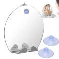 Acrylic Unbreakable Travel Mirror with Razor Hook Suction Cup Bathing Wall-Mounted Mirror for Shaving Washroom.