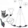 Hanging door mouse teasing cat stick elastic clip door swing hanging jumping toy cat relief pet supplies.