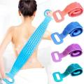 Bath Shower Silicone Body Brush Belt, Double-Sided Back Scrubber & Body Exfoliating Strap, Silicone Bath Scrubber, Soft Body Cleaning Brush, Long Silicone Back Scrubber Belt with Handles, Body Washing Strap for Shower and Bath. 
