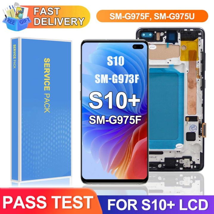 Screen for   S10 Plus S10+ G975 G975F Lcd Display Digital Touch Screen  with Frame for   S10 Assembly