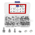 64Pcs/box Stainless Steel Motorcycle Battery Terminal Nut Bolt Sets M5x10/14 M6x12/16 Square Nut Screw Kit for ATV Bike Scooter. 