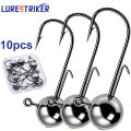 10pcs/box high-quality fishing hooks with auxiliary hook, jig head and soft worm fishing hooks for various weights of freshwate.
