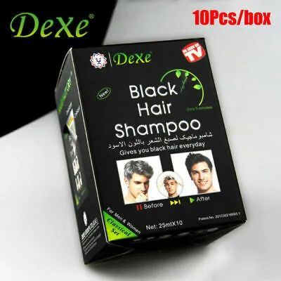 Magic Instant Hair 10 Pcs Dexe Black Hair Shampoo,5 Minutes Easy to Use