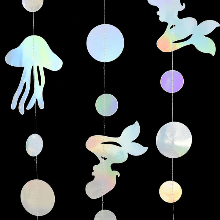 Rainbow%20Mermaid%20Garland%20With%20Jellyfish,%20Shell,%20Starfish%20And%20Pearl%20Paper%20Streamers%20For%20Little%20Mermaid%20Theme%20Birthday%20Party%20Decor%20-%20Image%205