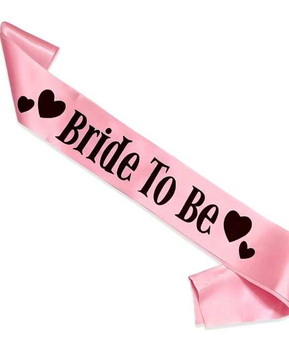  Bride to Be Satin Sash Bachelorette Party Bridal Shower Wedding Decorative Signs Accessories (Pink)