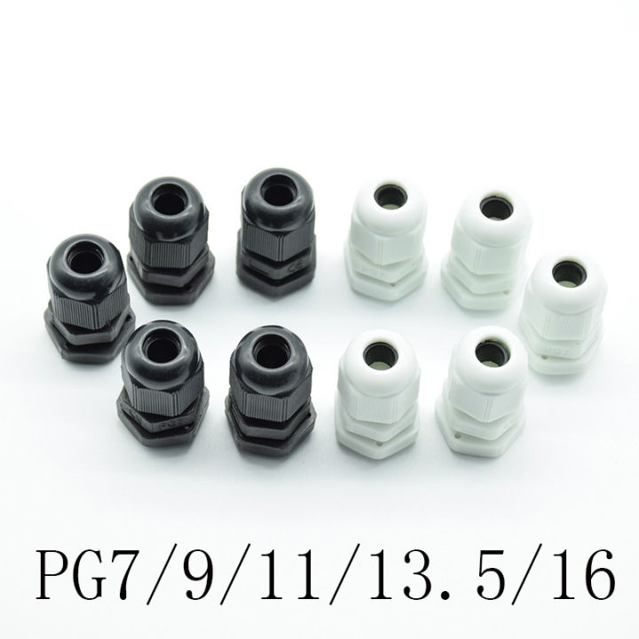 10pcs IP68 White Black PG7 PG9 PG11 PG13.5 PG16 for 3-6.5mm-14mm Wire ...