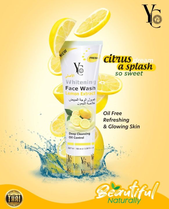 YC Whitaning Lemon Extract Deep Cleansing Face Wash-100mL (Thailand)