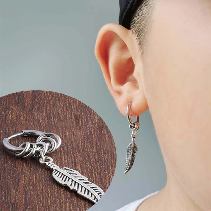 2pc%20korean%20Fashion%20Cross%20feather%20Stud%20Earrings%20Punk%20Rock%20Style%20For%20Women%20men%20High%20Quality%20Stainless%20steel%20Hiphop%20Ear%20Jewelry%20-%20Image%206