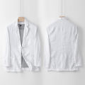 Men's 100% Linen Suit Jacket Men's Summer Light Breathable Pure Color Light Luxury Leisure Suit Top.
