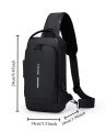 1pc Men'S Anti-Theft Password Lock Chest Bag - Made of Durable Oxford Fabric, Adjustable Shoulder Strap,Suitable for Motorcycles.