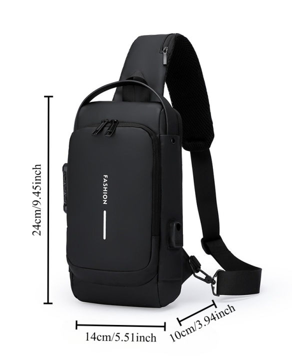 1pc%20Men'S%20Anti-Theft%20Password%20Lock%20Chest%20Bag%20-%20Made%20of%20Durable%20Oxford%20Fabric,%20Adjustable%20Shoulder%20Strap,Suitable%20for%20Motorcycles%20-%20Image%204