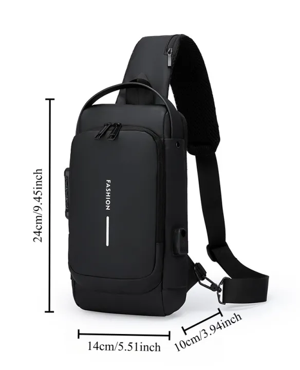 1pc%20Men'S%20Anti-Theft%20Password%20Lock%20Chest%20Bag%20-%20Made%20of%20Durable%20Oxford%20Fabric,%20Adjustable%20Shoulder%20Strap,Suitable%20for%20Motorcycles%20-%20Image%204